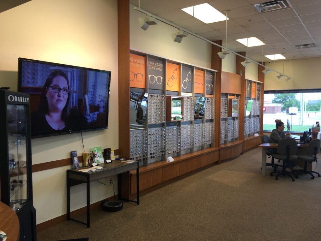 BA vision clinic with a large selection of frames and a n Eye Doctor Coweta